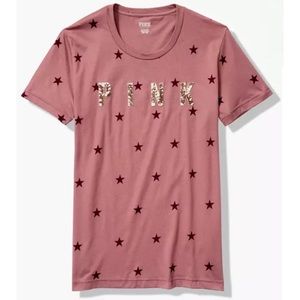 PINK VS BLING LOGO STARS TUNIC CAMPUS SHIRT